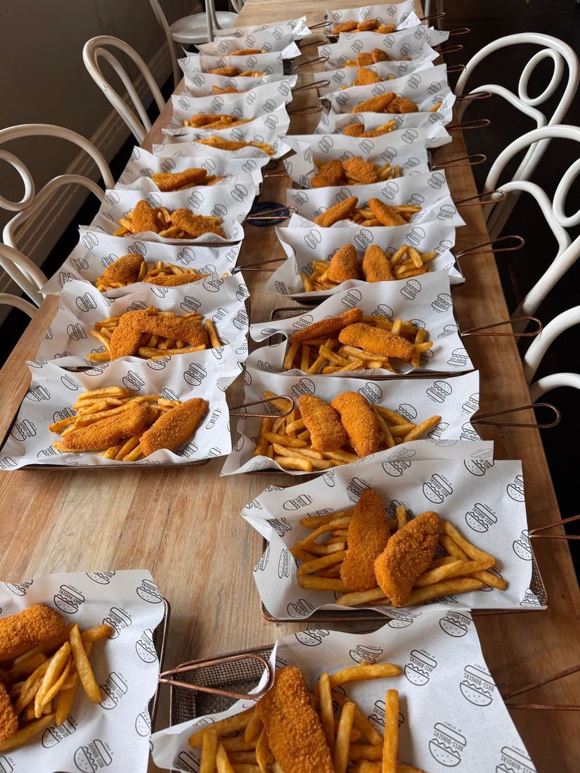 Platters laid out along a table at an Arty Party